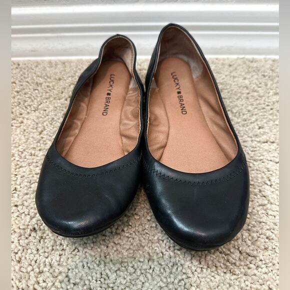 LUCKY BRAND | Black Leather Emmie Ballet Flats Women’s | Size 6.5 - Picture 3 of 7